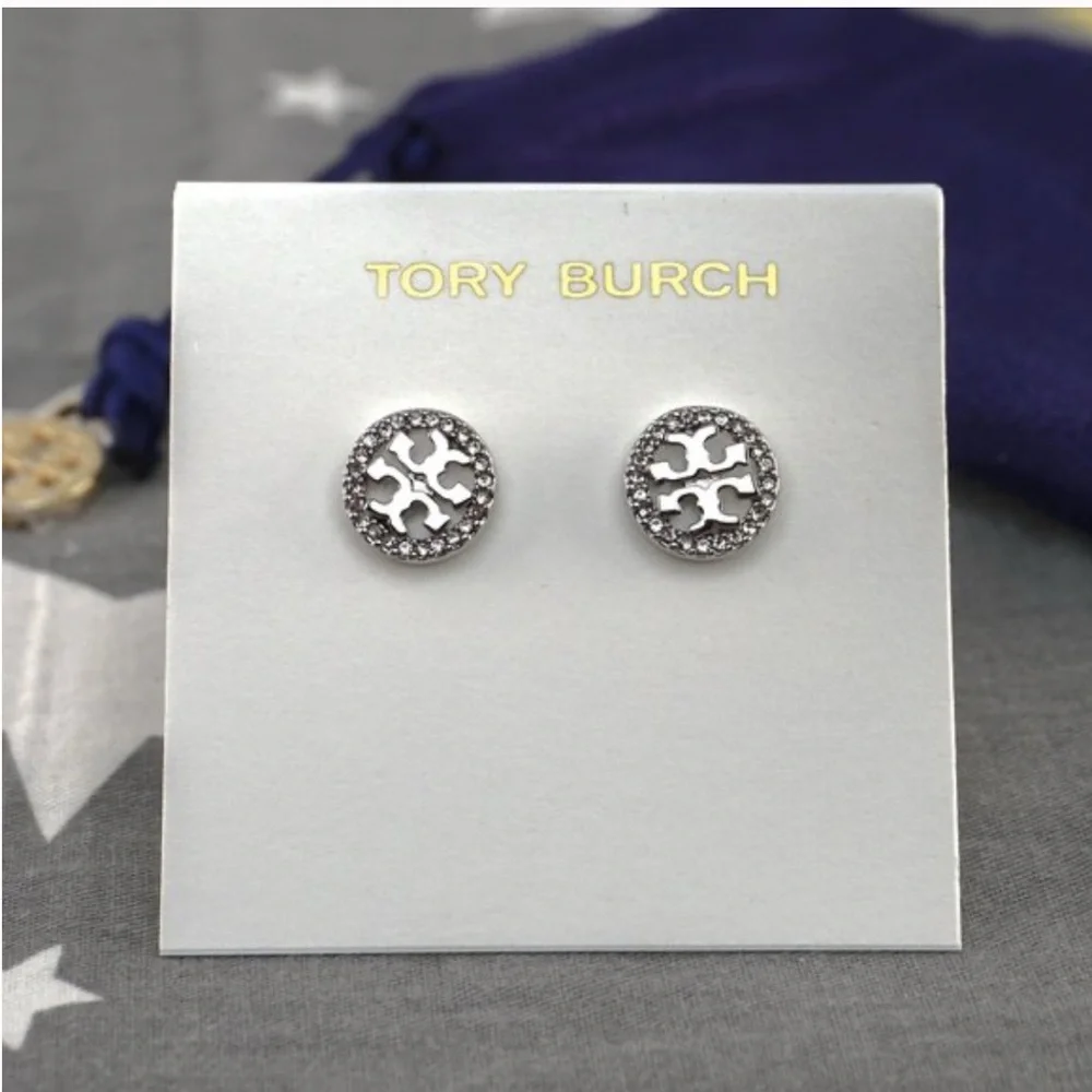 Tory Burch Miller Pave'Stud Earrings - Picture 4 of 9